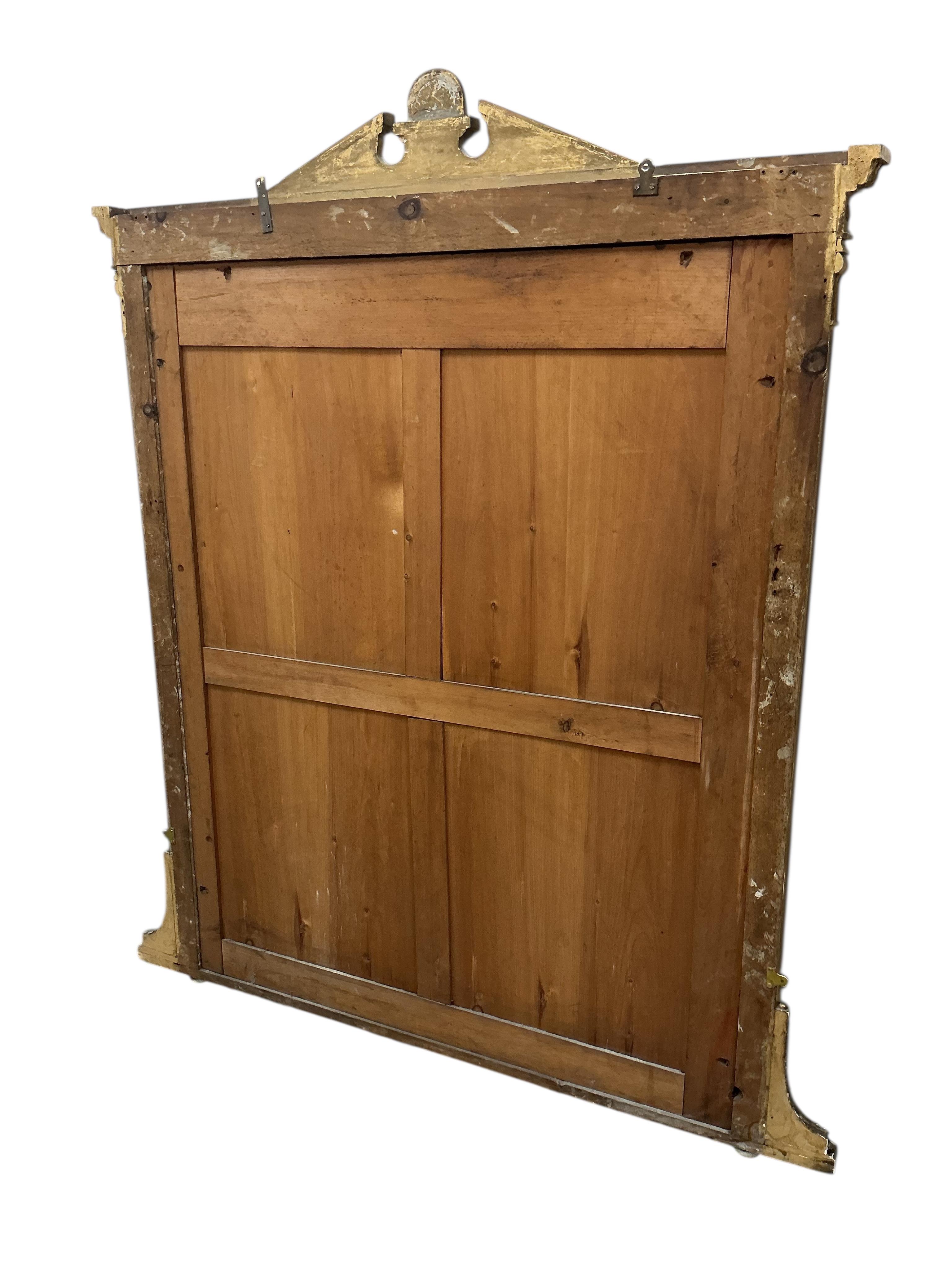 A Victorian giltwood and composition overmantel mirror, width 132cm, height 155cm